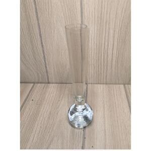 Vintage Hand Blown Glass Controlled Bubbles Bud Vase 8 in. Clear